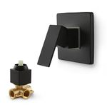 SKOWLL Shower Valve Bathroom Shower Control Valve Kit, Wall Mount Black Shower Handle Rough-in Valve One Way Tub Shower Valve Mixer, Matte Black