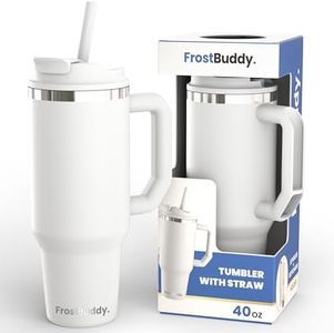 Frost Buddy Thicc Buddy - 40 oz Stainless Steel Vacuum Insulated Tumbler with Lid and Straw for Water - Travel Mug Cupholder Friendly - Gifts for Women Men Him Her