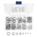 Spring Washers, Stainless Steel Spring Lock Washer, M2/M2.5/M3/M4/M5/M6/M8/M10 Washers Elastic Gaskets Assortment Kit with Storage Box (180Pcs)