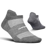 Feetures High Performance Ultra Light Ankle Sock - No Show Socks for Women & Men with Heel Tab - Heather Gray, M (1 Pair)