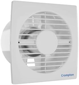Crompton Axial Air 200 mm (8 inch) Kitchen/Bathroom/Office Exhaust (Ventilation) Fan | 1585 RPM | Low Noise | Sturdy Front Grill | Wall, Glass & Grill Mounting | 2 Year Warranty | White