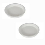 Lasaki Round Ceramic Trays (Plates Saucers) for Pots, planters, Flower, Succulent(Set of 2,White,5 inch) R5(Plants not Included)