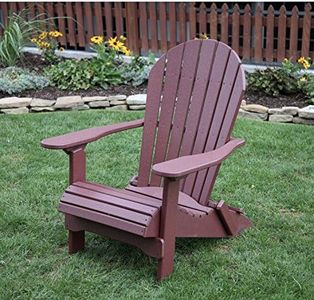 Cherrywood-Poly Lumber Folding Adirondack Chair with Rolled Seating Heavy Duty Everlasting Lifetime PolyTuf HDPE - Made in USA - Amish Crafted