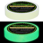 Gwikylo Glow Tape Glow in The Dark 1Inch x 33Ft Waterproof Green Fluorescent Tape for Halloween Decorations Outdoor Luminous Tape