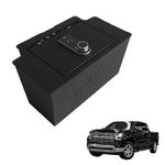 Console Safe Gun Safe for Car, M1M Compatible with 2023-2024 Chevy Silverado 1500/GMC Sierra 1500,2024 GMC 2500 Center Console Safe,Fingerprint Lock with Backup Key.