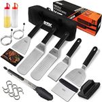 Blackstone Griddle Accessories Kit, RüK 20 PCS Flat Top Griddle Accessories Set with Anti-Scalding Long Handle Metal Spatula, Griddle Scraper, Cleaning Kit, e-Cookbook for Blackstone and Camp Chef