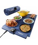 Weltherm Electric Food Warming Mat, Large Heating Pad for Multiple Dishes, Temperature Control, Navy Blue