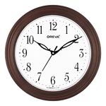 Oreva Plastic Wooden Look Designer Analog Wall Clock (27.5 X 27.5 X 4.3 Cm, Cola, Aq-7297)