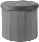 OHS Round Ottoman Storage Matt Velv