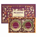 SAN-CHA Tea Boutique, Meadows Collection Tea Gift Box, Caffeine Free Herbal Tea, 50 Gram Pure Peppermint Tea & Chamomile Tea, Healthy Herbal Tisanes For Sleep & Stress Relief