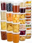 Pure Future 60 Sets (120-Pack) Deli Containers with Lids - Airtight Freezer Containers for Food Storage, Assorted 8oz, 16oz, 32oz Plastic Soup & Meal Prep Bowls, Microwave Safe