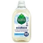 Seventh Generation Liquid Laundry Detergent Ultra Concentrated Easy Dose Technology for clean clothes Free & Clear Unscented 66 loads 683 mL