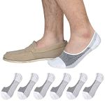 Jormatt 6 Pairs No Show Socks Mens Cotton Athletic Sports Trainer Socks, Low Cut Invisiable Socks With Non Slip Grips, mens shoe size 9-13