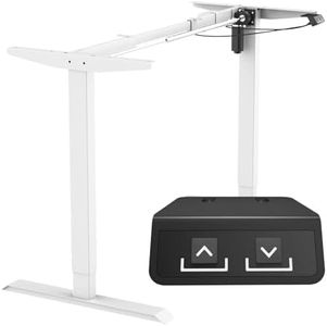 ADVWIN Standing Desk Frame,Electric Sit Stand Desk Base Height Adjustable Motorised Home Office Computer Workstation (White Frame Only,No Desktop)