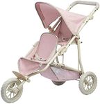 Olivia's Little World Polka Dot Princess Baby Doll Twin Jogging Stroller, Pink