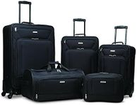 American Tourister Fieldbrook XLT Softside Upright Luggage, Black, 4-Piece Set (BB/DF/21/25), Fieldbrook XLT Softside Upright Luggage