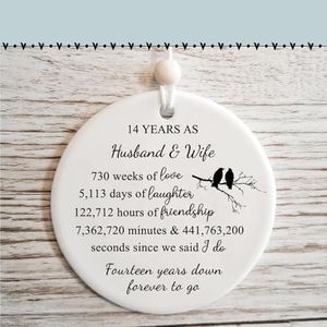 14 Years for Couple,14th Wedding for Wife or Husband,Ivory Anniversary Marriage Presents for Her or Him