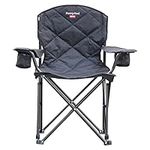 SunnyFeel Heavy-Duty Camping Chair - 800 lbs Capacity, Portable Folding with Padded Seat, Cup Holders, Mesh Storage Bag, and Carry Bag for Outdoor Adventures (Black)