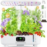 Misting Hydroponic Growing System Kit 15-Pods Indoor Smart Herb Garden Planter with LCD Touch Panel 6L Large Tank for Herb/Vegetables/Flowers/Fruits,Birthday&Christmas Gifts for Gardening Beginners