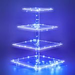 Cupcake Stand with Blue Light, 4 Tier Acrylic Cupcake Tower Holder, Clear Cake Pop Display Stand, Dessert Cake Stand, Pastry Serving Platter Candy Bar Party Décor Wedding Birthday…