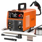 FEIFANKE Gasless MIG Welders 240V 135A Portable Welding Machine 3-in-1 MIG/ARC/Lift TIG Inverter Welder IGBT Synergy Stick Welder Smart Digital LED Dispaly with Flux Core Welding Wire and MIG Torch