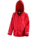 Kids Waterproof Rain Jacket In Black, Pink, Red or Royal Blue Childs Childrens Boys Girls (Red, 7-8 Years)