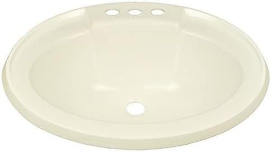 17" x 20" Plastic Bone Oval Lavatory Sink for Mobile Homes (1)