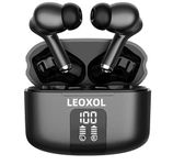 Leoxol Wireless Earbuds, Bluetooth 5.3 Headphones In Ear with 4 ENC Noise Cancelling Mic, New Bluetooth Earbuds Mini Deep Bass Stereo Sound, 36H Playtime LED Display Wireless Earphones (Black)