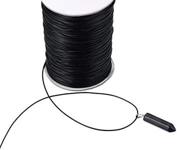 Cordon ciré en cuir synthétique pour colliers, xutong, tressé, noir (100 m, diamètre 1,5 mm).