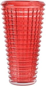 MCMCNCUIU Large Crystal Vase for Flowers, Red Glass Vase, Large Flower Vase, Modern Decorative Red Vase for Living Room, Bedroom, Kitchen, Dining Table, Mantle, Wedding, Heavy Duty 11-Inch