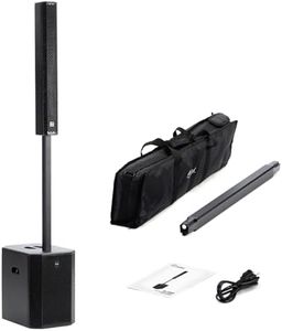 EXOTON S-1203 Portable Line Array Column PA/DJ System with 12" Powered Subwoofer, 2000W Professional and Compact Sound System, Bluetooth, DSP, Carry Bag（Wood subwoofer）