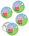 Le Delite 10 pieces Cartoon Theme Badges, Birthday Supplies, Return Gifts for Kids, Accessories, Party Items,button badge decorate sling bags clothes cushion, pouch/Stationery Supplies (PEPPY PIG)