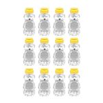 QYCX Squeeze Bottle-16 Pack 8 oz Plastic Bear Honey Bottle Jars Cute Honey Plastic Squeeze Bottle with Caps 240ml Honey Jar with Lid Clear Plastic Squeeze Honey Bottles Honey Container Dispenser