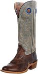 Tony Lama Men's Stout Brown Henley 15" Buckaroo Cowboy Boots Brown 12 D