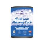 Slumberdown Memory Cool Mattress Topper Kingsize Bed - 4cm Breathable & Supportive Cooling Pad for Hot Sleepers | CoolMAX® Knit Cover, UK-Made, Non-Allergenic, Elasticated Straps (150 x 200cm)