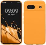 kwmobile Case Compatible with Google Pixel 8a Case - Protective Slim TPU Phone Cover - Soft Matte Finish - Fruity Orange