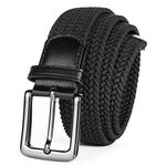 AXKAL Golf Belt Men Elastic Braided Belt Unisex Men Women Value Pack, Men’s Elastic Stretch Woven Belt (41''(105cm) Fits Waist 34''-38'', Black)