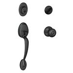 Plymouth Single Cylinder Handleset and Georgian Knob, Matte Black (F60 PLY 622 GEO)