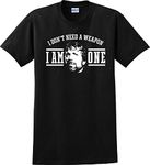 Chuck Norris I Don't Need A Weapon I Am One Funny T-Shirt (S-5X) (Large, Black)