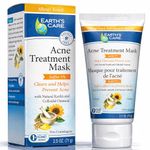 Earth's Care Acne Treatment Mask, 5% Sulfur Cystic Acne Treatment - Acne Medicine for Face: Pimples and Blackheads, No Dyes, Parabens, Fragrances, 71 g