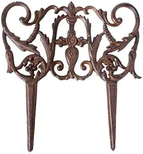 Esschert Design Rust Colored Feathered Garden Edge Pieces, Set of 6