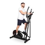 JLL CT200 Home Elliptical Cross Trainer, 2024 Model, 8 Level Magnetic Resistance, Cardio Workout, Advanced Momentum Mechanism to resemble 10kg, Console Display with Heart Rate Sensor Black & Red