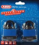 ABUS 70IB/45 KA Solid Brass Weatherproof Padlock Keyed Alike, Blue, Pack of KA x 2