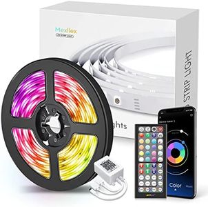 Mellex Led Striscia, Strisce Led 15 Metri Luci Led Camera da Letto Bluetooth RGB con Telecomando, App Controllato, Cambia Colore con la Musica Decorazioni Camera da Letto, Cucina, Bar, Festa