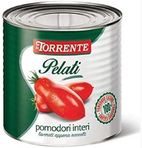 La Torrente Pelati - Salsa italiana para tomates pelados para pasta y pizza (2,5 kg)