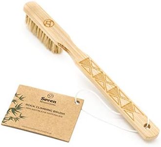 Seven Mountains Boulder Brush - Cepillo de bambú Ultraligero para Escalar con patrón y cerdas de Pelo Natural | Elimina la Suciedad de Tiza de Las Rocas de Escalada Grip