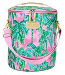 Lilly Pulitzer Pink/Green Insulated Soft Beach Cooler with Adjustable/Removable Strap and Double Zipper Close, Suite Views