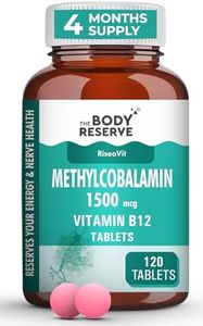 THE BODY RESERVE Vitamin B12 Tablets 1500 mcg as Methylcobalamin Vitamin B12 Supplements for Men & Women -120 Veg tablets (4 Months Supply Pack)