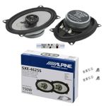 Kit Set for Alpine SXE-4625S 2 Way Coaxial Speakers 4" x 6" 10 x 15 cm 100 x 150 mm 20 Watt rms and 150 Watt Max for Car, Pair + 5 Stickers + Mounting Screws Included