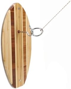 Pacific Shore Games Striped Wooden Hook and Ring Game - Ultimate Ring Toss for Outdoors, Game Room Walls, Bars, and Patios